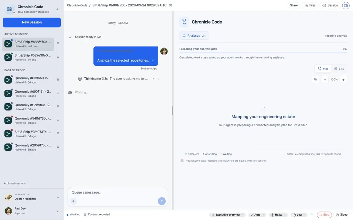Chronicle analysis running